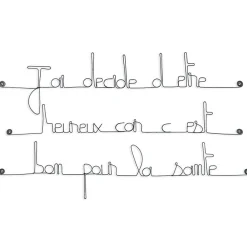 Bijoux De Mur J'ai décidé d'être heureux car c'est bon pour la santé - Sculpture fil de fer 60-75 cm -* Objet Décoratif Mural