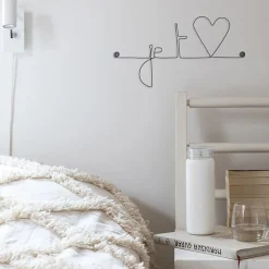 Bijoux De Mur Je t'aime (aime en forme de coeur) - Sculpture fil de fer 30-40 cm -* Objet Décoratif Mural