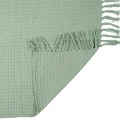 Purlov Jeté De Canapé "gaufré" 130x160cm Vert D eau* Plaid Canapé|Plaid
