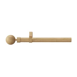 Sale GoodHome Kit de tringle à rideau extensible simple embout boule Syros effet chêne 200/330cm Ø25/28mm