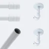 Boulet Kit de tringle à rideaux Blanc 200cm Diam.20mm Embout Cylindre 2ST - Fixation Plafond -* Kit De Barre De Rideau