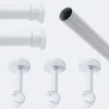 Boulet Kit de tringle à rideaux Blanc 250cm Diam.20mm Embout Chapeau - Fixation Mur -* Kit De Barre De Rideau