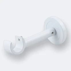 Boulet Kit de tringle à rideaux Blanc 250cm Diam.20mm Embout Chapeau - Fixation Mur -* Kit De Barre De Rideau