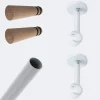Boulet Kit de tringle à rideaux Blanc 200cm Diam.20mm Embout Cône Bois - Fixation Mur -