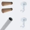 Boulet Kit de tringle à rideaux Blanc 200cm Diam.20mm Embout Cône Bois - Fixation Plafond -* Kit De Barre De Rideau