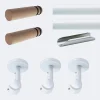 Boulet Kit de tringle à rideaux Blanc 300cm Diam.20mm Embout Cylindre Bois - Fixation Plafond -* Kit De Barre De Rideau