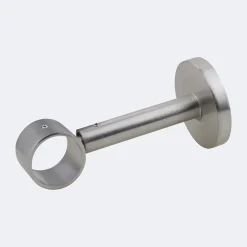Best Boulet Kit de tringle à rideaux Nickel Mat 300cm Diam.28mm Embout Cône Bois - Fixation Mur -