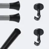 Boulet Kit de tringle à rideaux Noir Mat 150cm Diam.20mm Embout Pommeau - Fixation Mur -* Kit De Barre De Rideau