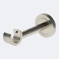 Boulet Kit de tringle à rideaux Nickel Mat 250cm Diam.20mm Embout Cône Bois - Fixation Mur -* Kit De Barre De Rideau