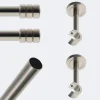 Boulet Kit de tringle à rideaux Nickel Mat 200cm Diam.20mm Embout Cylindre 2ST - Fixation Mur -* Kit De Barre De Rideau