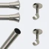 Boulet Kit de tringle à rideaux Nickel Mat 200cm Diam.20mm Embout Pommeau - Fixation Plafond -* Kit De Barre De Rideau