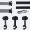 Boulet Kit de tringle à rideaux Noir Mat 300cm Diam.20mm Embout Chapeau - Fixation Mur -* Kit De Barre De Rideau
