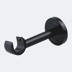 Boulet Kit de tringle à rideaux Noir Mat 150cm Diam.20mm Embout Boule - Fixation Mur -* Kit De Barre De Rideau
