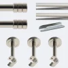 Boulet Kit de tringle à rideaux Nickel Mat 300cm Diam.20mm Embout Cylindre 2ST - Fixation Mur -
