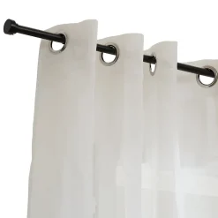 New Atmosphera Kit tringle à rideaux extensible avec embout disque en métal (120-210 cm - Noir)