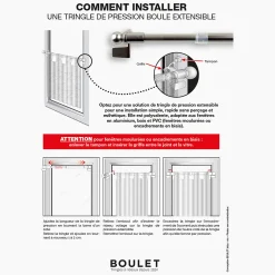 Boulet Kit tringle à rideaux Sans-Perçage Extensible 30-45cm Blanc -* Tringle À Rideau À Composer