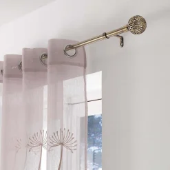 Best Douceur D'Intérieur KIT TRINGLE DECO EXT. 19mm 120,210 CM PLAQUE GLOBA LAITON - 120 à 210 cm - Doré