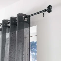 Clearance Douceur D'Intérieur Kit tringle extensible 120 à 210 cm patiné Bullette noir argent