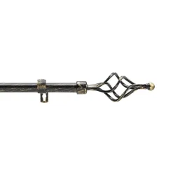 Outlet Douceur D'Intérieur Kit tringle extensible 120 à 210 cm patiné Twisty noir or