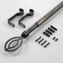 Discount Douceur D'Intérieur Kit tringle extensible 120 à 210 cm patiné Alpha noir or