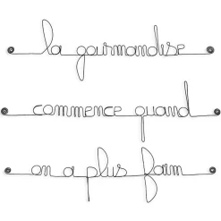 Bijoux De Mur La gourmandise commence quand on n'a plus faim - Sculpture fil de fer 50-60 cm -* Objet Décoratif Mural