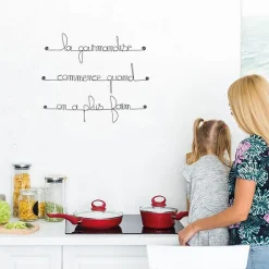 Bijoux De Mur La gourmandise commence quand on n'a plus faim - Sculpture fil de fer 50-60 cm -* Objet Décoratif Mural