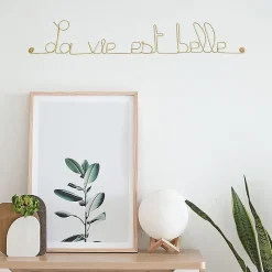 Bijoux De Mur La vie est belle - Sculpture fil de fer 50-60 cm -* Objet Décoratif Mural