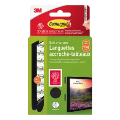 3M Command Languette adhésive accroche tableau noir XL - 4 paires* Fixation Décoration Murale