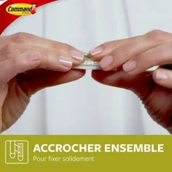 3M Command Languette adhésive accroche-tableaux petites max 2kg - 4 paires* Fixation Décoration Murale