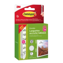 3M Command Languettes accroche-tableaux moyenne - 12 pièces* Fixation Décoration Murale