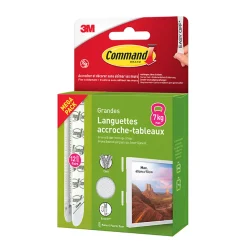 3M Command Languettes accroche-tableaux moyenne - 12 pièces* Fixation Décoration Murale