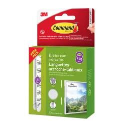 3M Command Languettes accroche-tableaux large - 24 pièces* Fixation Décoration Murale
