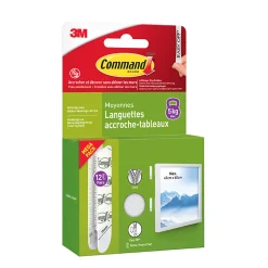 3M Command Languettes accroche-tableaux - 12 paires* Fixation Décoration Murale