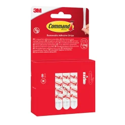 3M Command Languettes adhésives amovibles moyennes - max 1,3kg 8 paires* Fixation Décoration Murale