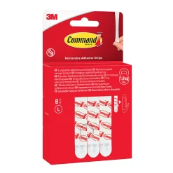 3M Command Languettes adhésives amovibles grandes - max 1,8kg 8 paires* Fixation Décoration Murale