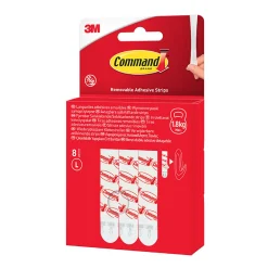 3M Command Languettes adhésives amovibles grandes - max 1,8kg 8 paires* Fixation Décoration Murale