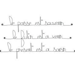 Best Bijoux De Mur Le passé est souvenir le futur est à venir le présent est à saisir - Sculpture fil de fer 60-75 cm -
