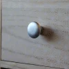 Clearance Lot 6 boutons de meuble arrondi Plastic gris Ø3.2cm x p.2.1cm