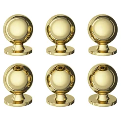 New GoodHome Lot 6 boutons de meuble arrondi Tudy bleu Ø2.5cm x l.2.5cm x h. 2.5cm x p.3.1cm