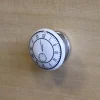 Discount GoodHome Lot 4 boutons de meuble arrondi Porcelaine Vras noir et blanc Ø4.1cm x P.2.7cm