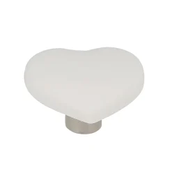 Chrisligne Lot 4 boutons de meuble enfant cœur blanc L.42 x l.40 mm* Bouton De Meuble