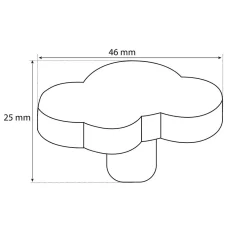 Chrisligne Lot 4 boutons de meuble enfant nuage blanc L.46 x l. 30 mm* Bouton De Meuble