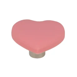 Discount Chrisligne Lot 4 boutons de meuble enfant cœur rose L.42 x l.40 mm