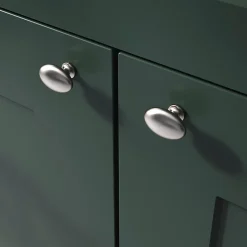 Clearance GoodHome Lot 6 boutons de meuble ovale Govlin effet satin gris Ø3 cm x l.2 cm x H.2 cm