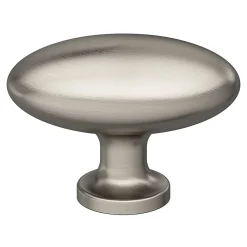 Clearance GoodHome Lot 6 boutons de meuble ovale Govlin effet satin gris Ø3 cm x l.2 cm x H.2 cm