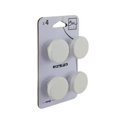 New Bar plus Lot 4 boutons de meuble rond blanc Ø4cm