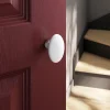 Best GoodHome Lot 2 boutons de porte ovale porcelaine et zinc blanc l.4.2cm x h.6.5cm