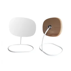 Discount Meubletmoi Lot 2 miroirs pivotants et détachables en bois et métal blanc - ZOOM