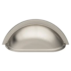 GoodHome Lot 6 poignées de meuble demi-ronde Govlin effet nickel satin gris l.81mm x l.30mm x H. 30mm entraxe 64mm* Poignée De Meuble