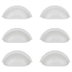New GoodHome Lot 6 poignées de meuble demi-ronde Govlin mat blanc l.81mm x l.30mm x H. 30mm entraxe 64mm